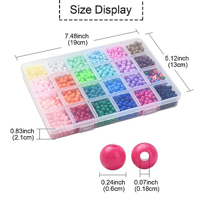 24 Colors Opaque Acrylic Beads MACR-YW0002-95-1