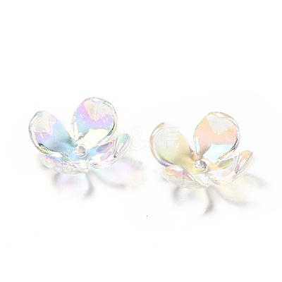 Transparent Acrylic Flower Bead Caps MACR-C009-15-1
