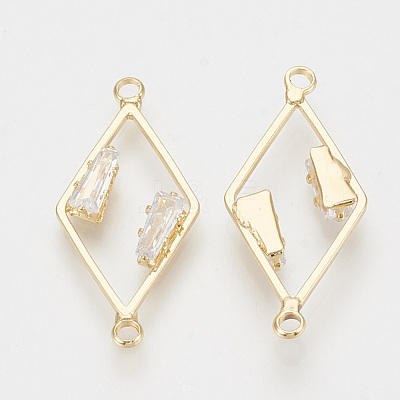 Brass Cubic Zirconia Links X-KK-T027-42G-1