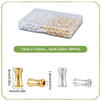 400Pcs 2 Colors Alloy Beads FIND-SP0002-39A-1
