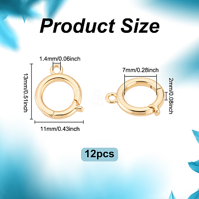 12Pcs Brass Fold Over Clasps KK-UN0005-14-1