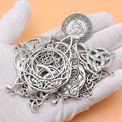 30Pcs Tibetan Style Alloy Pendants PW-WGCBDA4-01-1