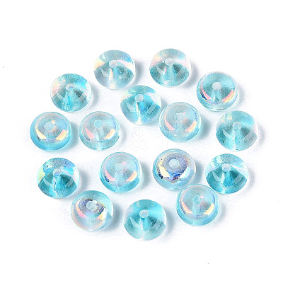 Baking Paint Electroplate Transparent Glass Beads EGLA-Q141-01B-A08-1