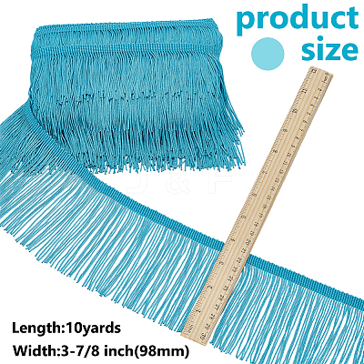 Polyester Tassel Lace Edge Trim Ribbon OCOR-WH0101-118A-1