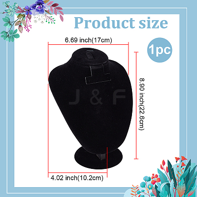 1Pc Bust Shaped Velvet Necklace Display Stands NDIS-PH0001-15-1