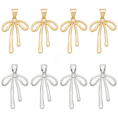 Brass Micro Pave Clear Cubic Zirconia Pendants FIND-BC0013-57A-1