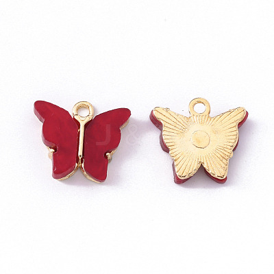 Alloy Acrylic Pendants ENAM-R136-01H-1
