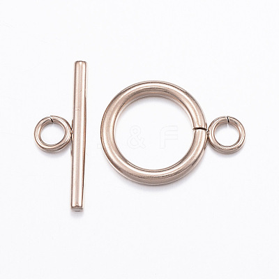Ion Plating(IP) 304 Stainless Steel Toggle Clasps X-STAS-E127-01RG-1