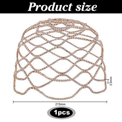 1Pc Rhinestone Mesh Headpiece Cap AJEW-HY0002-55G-1