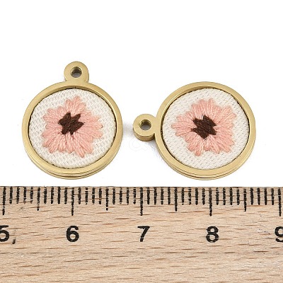 304 Stainless Steel & Embroidered Pendants SA-CBA1ED9-04G-01-1