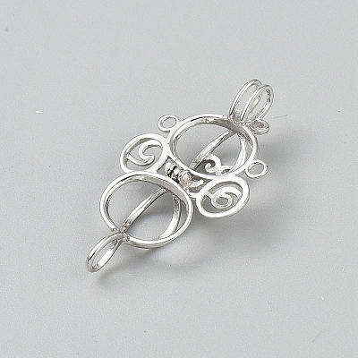 Sterling Silver Bead Cage Pendants LS-STER-WH0008-87-1