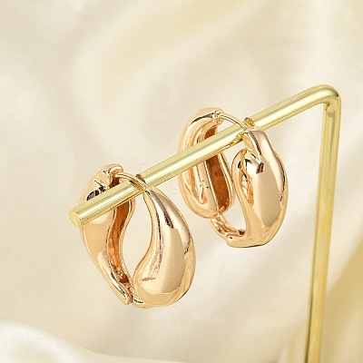 Brass Hoop Earrings for Women EJEW-U041-09G-1
