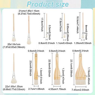 9Pcs 9 Styles Ceramic Glaze Brush DIY-BC0012-92-1