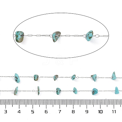 Handmade Natural Turquoise Chip Beads Chain CHS-H028-06A-04-1