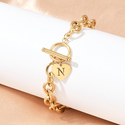 Golden 304 Stainless Steel Charm Bracelets LS-NJEW-K284-01G-N-1
