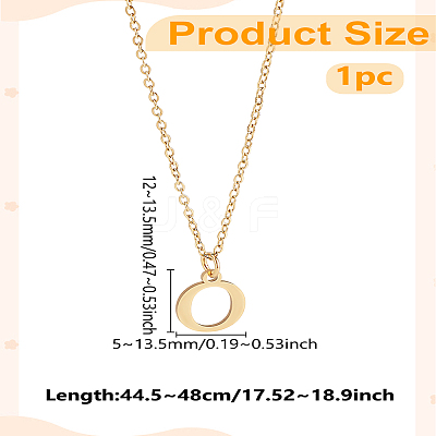 304 Stainless Steel Letter Pendant Necklaces NJEW-LP0001-53O-G-1