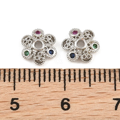 Brass Micro Pave Cubic Zirconia Bead Caps CU-CBA6A75-33P-1