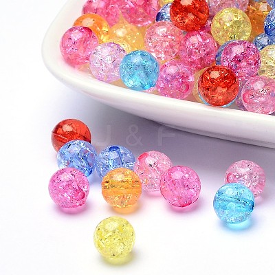 Transparent Crackle Acrylic Beads CACR-R008-8mm-M-1