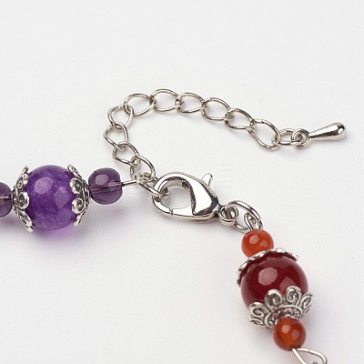 Natural & Synthetic Gemstone Beaded Bracelets X-BJEW-P065-11-1