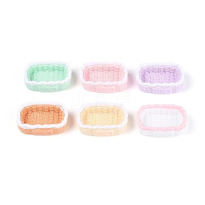 Opaque Resin Rattan Basket Display Decorations DJEW-T001-02M-1