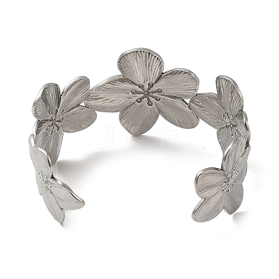 Non-Tarnish 304 Stainless Steel Open Cuff Bangles AJEW-Z009-06D-P-1