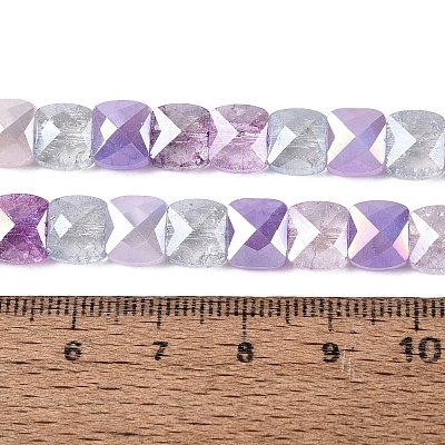 Mixed Styles Electroplate Crackle Glass Beads Strands EGLA-Q135-02A-C01-1