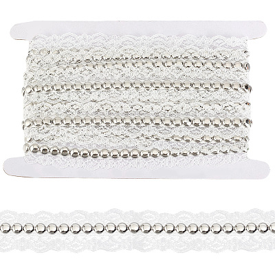 Polyester Lace Rivets Ribbon OCOR-GF0006-09A-1