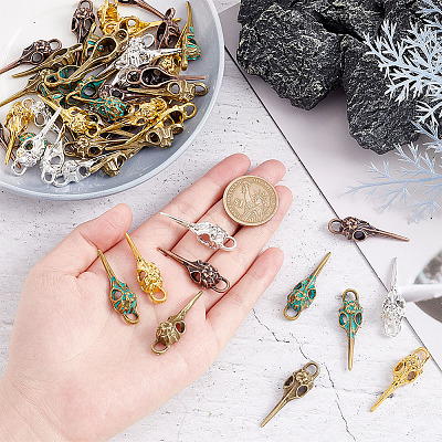70Pcs 5 Colors Tibetan Style Alloy Pendants FIND-PH0009-19-1