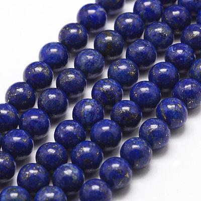 Natural Dyed Lapis Lazuli Bead Strands G-G953-04-10mm-1