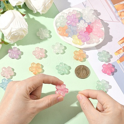 50Pcs Luminous Transparent Acrylic Beads LACR-YW0001-08-1