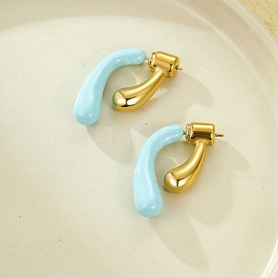 304 Stainless Steel Stud Earrings EJEW-C133-04G-03-1