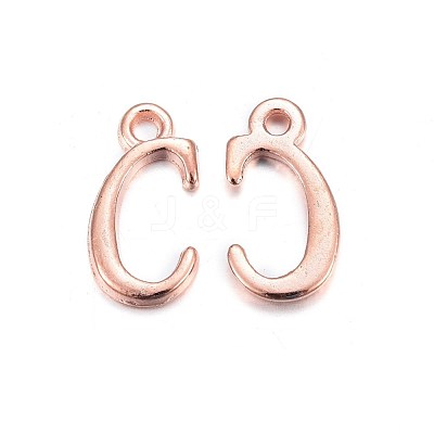 Rose Gold Plated Alloy Letter Pendants X-PALLOY-J718-01RG-C-1