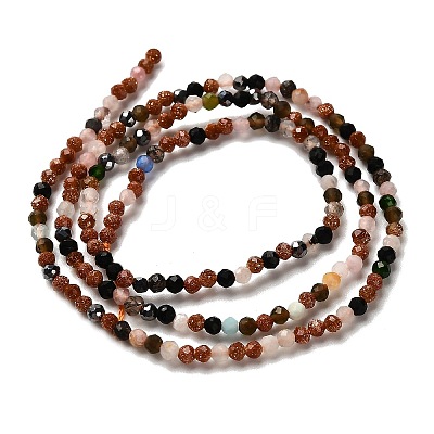 Natural & Synthetic Mixed Gemstone Beads Strands G-RM2025-A16-2mm-A-1