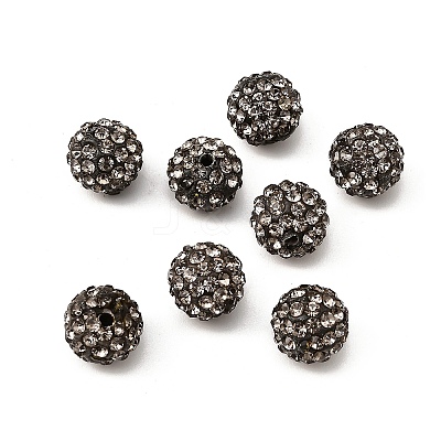 Polymer Clay Rhinestone Beads X-RB-C1438-10mm-A12-1