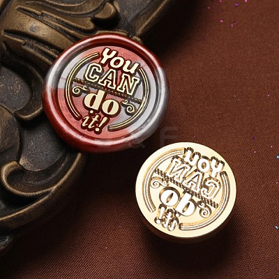 You can Do It. Wax Seal Brass Stamp Heads AJEW-M038-01Q-G-1