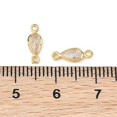 SHEGRACE Brass Pave Clear Cubic Zirconia Teardrop Connector Charms XGRQ2O545-449G-1