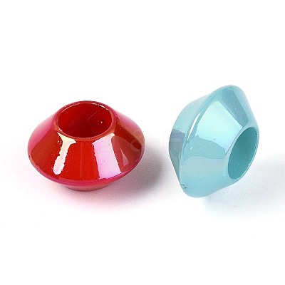 Pearlized UV Plating Opaque Acrylic European Beads SACR-T017-61M-1