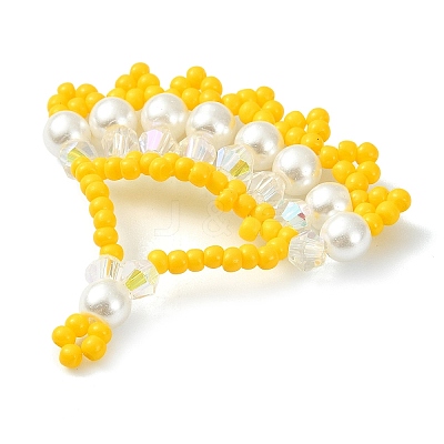 Glass Seed Beaded Pendants PALLOY-MZ01415-01-1