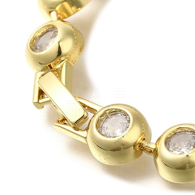 Rack Plating Brass Micro Pave Cubic Zirconia Chain Bracelets BJEW-P336-09G-1