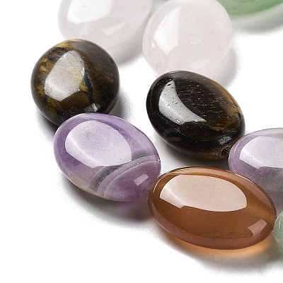 Natural Green Aventurine & Amethyst & Tiger Eye & Rose Quartz & Quartz Crystal & Carnelian Beads Strands X-G-L164-A-19-1