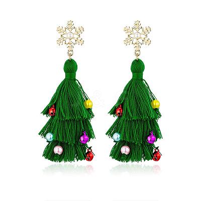 Christmas Theme Alloy Plastic Dangle Stud Earrings FS-WG6FBD6-14-1