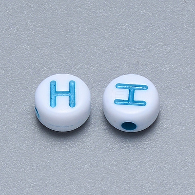 Craft Acrylic Horizontal Hole Letter Beads SACR-S201-11H-1