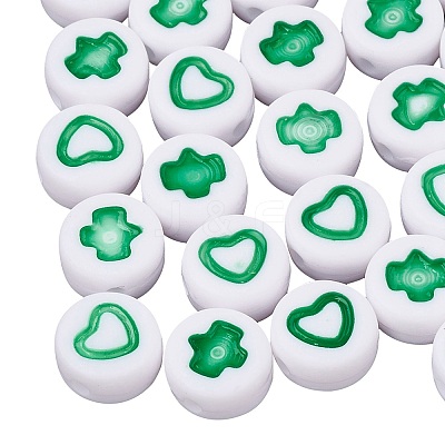 White Craft Acrylic Beads MACR-SZ0001-38-1