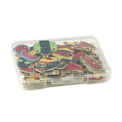 36Pcs 12 Styles Cinco De Mayo Theme Alloy Enamel Pendants ENAM-FS0004-37-1