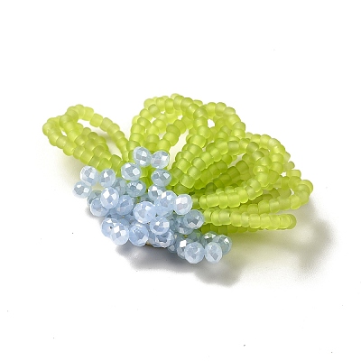 Glass Beads Braided Flower Cabochons GLAA-F120-01A-1