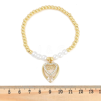 Brass Micro Pave Cubic Zirconia Charm Bracelets for Women LS-BJEW-M050-02G-03-1