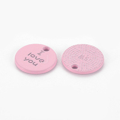 Spray Painted Alloy Charms for Valentine's Day PALLOY-Q433-027B-RS-1