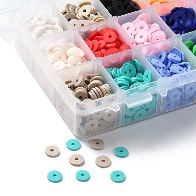 150G 15 Colors Handmade Polymer Clay Beads CLAY-JP0001-14-8mm-1