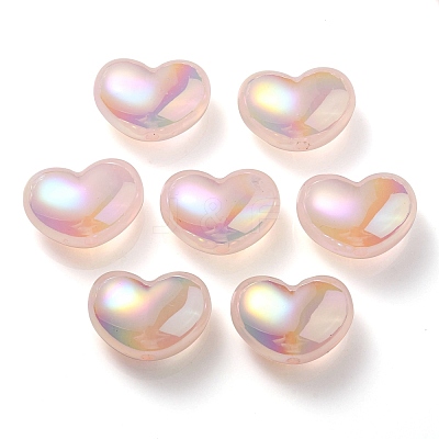 UV Plating Rainbow Iridescent Imitation Jelly Acrylic Beads X-OACR-C007-08B-1