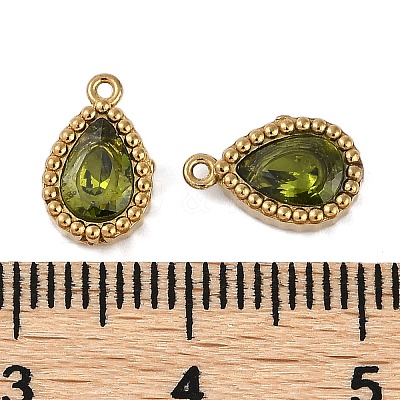 Ion Plating(IP) 304 Stainless Steel Micro Pave Cubic Zirconia Charms STAS-K256-20G-04-1